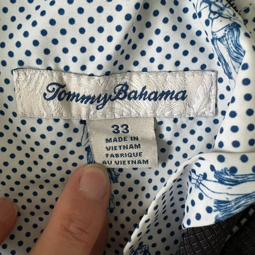 Tommy Bahama Mens Black Flat Front Relaxed Fit Comfort Chino‎ Shorts Size 33